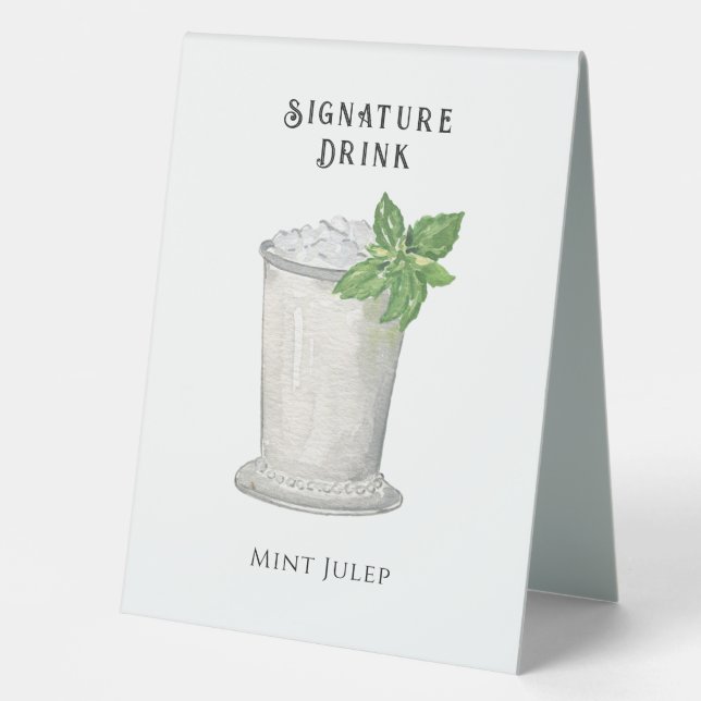 Plaque De Table Mint Julep | Boisson Signature (Recto)