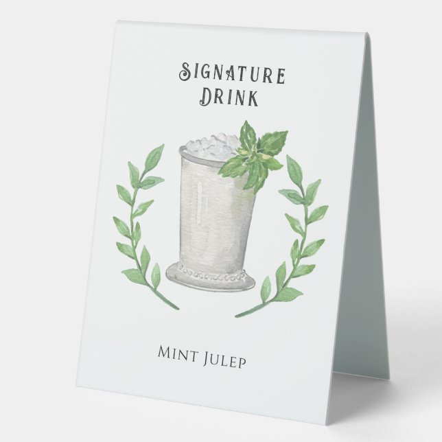 Plaque De Table Mint Julep | Boisson Signature (Recto)