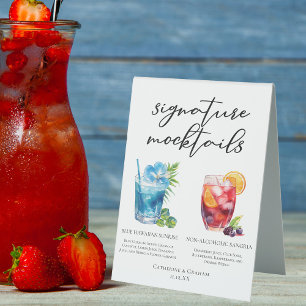 Plaque De Table Mocktails été Blue Hawaiian Sangria