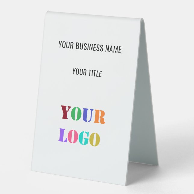 Plaque De Table Modèle de signature du logo commercial personnalis (Recto)