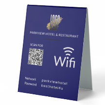 Moderne Blue Wifi QR Code et votre logo d'entrepri