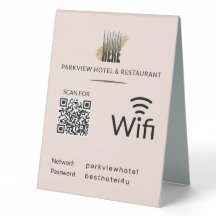 Moderne Blush Business Wifi Code QR Logo