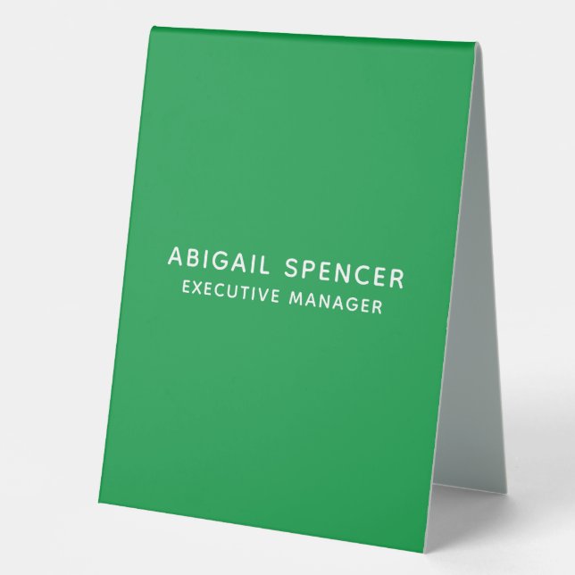 Plaque De Table Moderne classique professionnel Kelly Green (Recto)