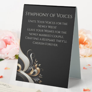 Plaque De Table Moderne Élégant Noir et Or