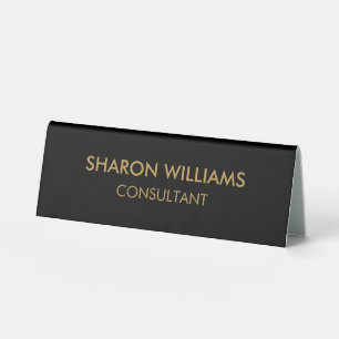 Plaque De Table Moderne Elegant Professionnel Noir minimaliste Or