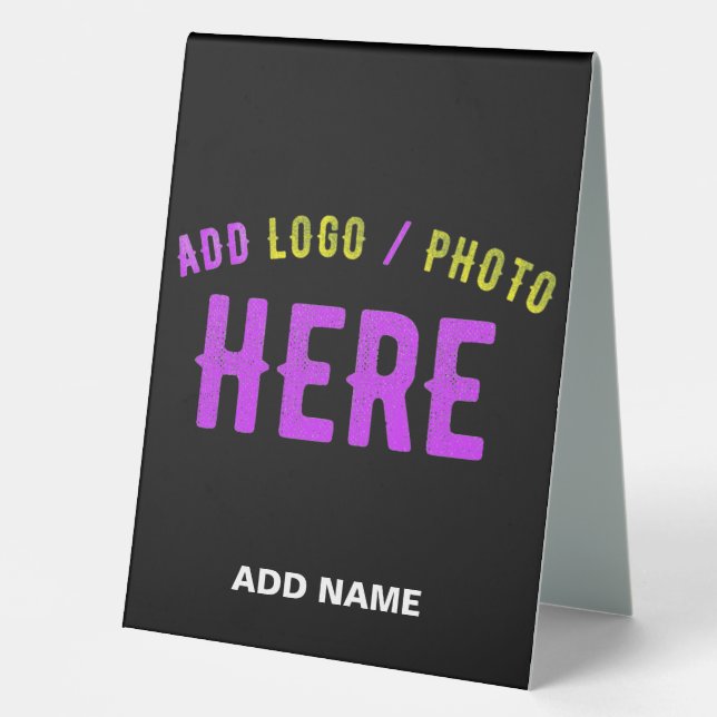 PLAQUE DE TABLE MODERNE ET MODERNE PERSONNALISABLE NOIR VÉRIFIÉ (Recto)