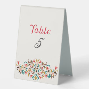 Plaque De Table Moderne Romantique Élégant Mariage de couronne flo