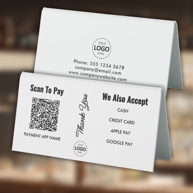 Plaque De Table Modes de paiement personnalisés (Créateur téléchargé)
