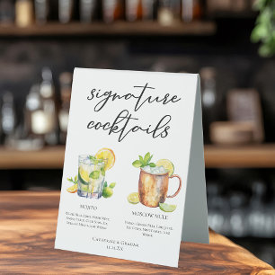 Plaque De Table Mojito Moscow Mule Signature Cocktails Menu