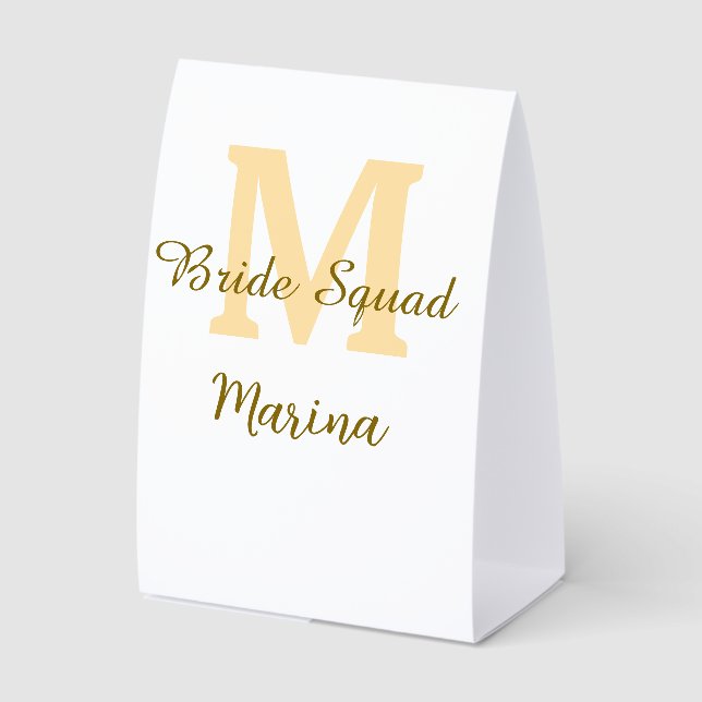 Plaque De Table Monogramme de l'équipe de la mariée simple shower  (Recto)