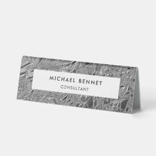 Plaque De Table Monogramme Silver Metallic Business