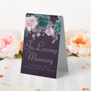 Plaque De Table Moody Boho   Mémorial Turquoise foncé d'aubergine