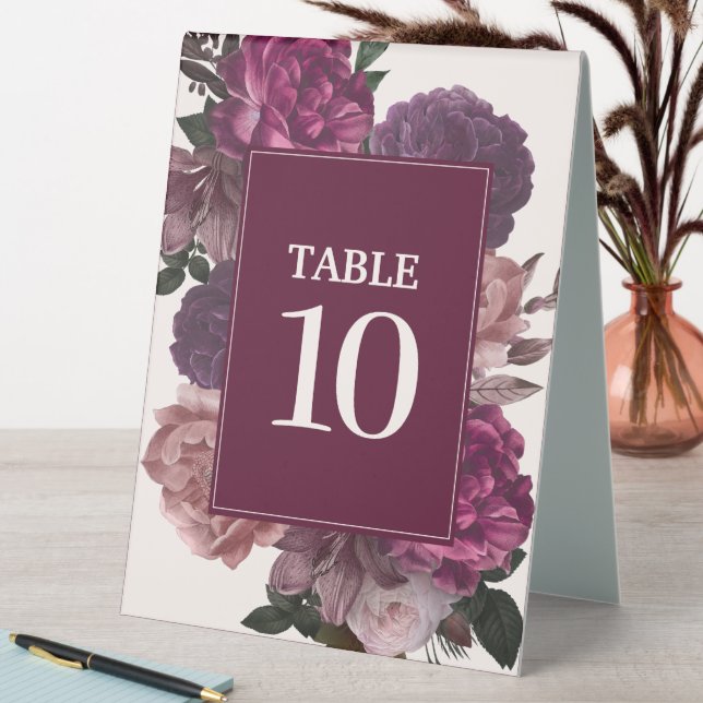 Plaque De Table Moody foncé Cascade florale automne hiver Mariage  (En SItu (Tableau))
