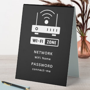 Plaque De Table Mot de passe minimaliste de zone Wifi simple
