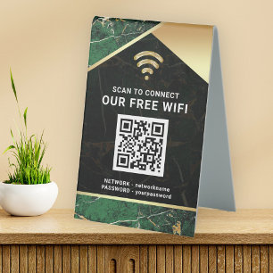 Plaque De Table Mot de passe réseau Wifi de code QR personnalisé é