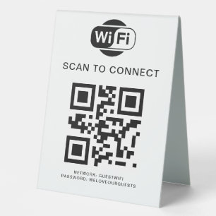 Plaque De Table Mot de passe Wifi Analyse du code QR pour se con