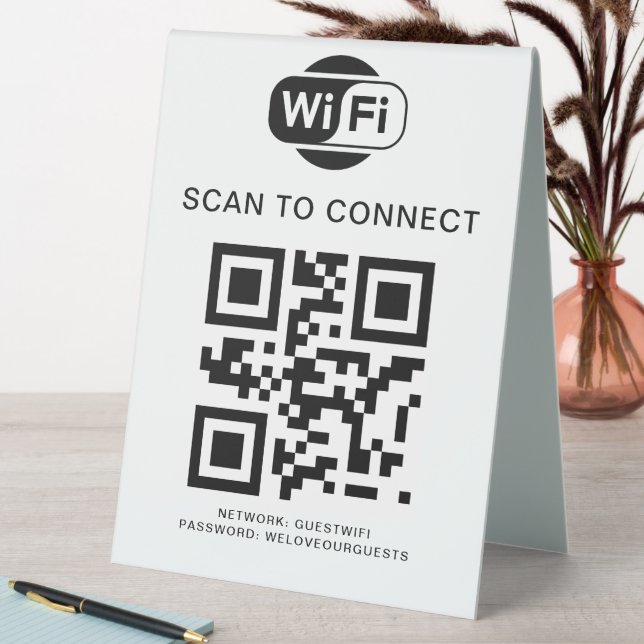 Plaque De Table Mot de passe Wifi | Analyse du code QR pour se con (En SItu (Tableau))