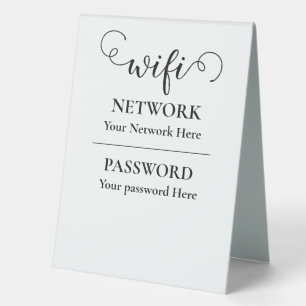 Plaque De Table mot de passe wifi calligraphie