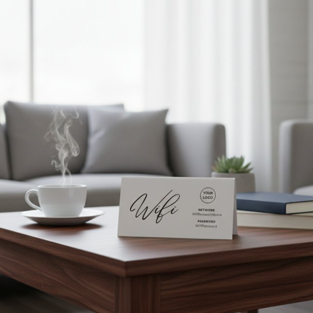 Plaque De Table Mot de passe Wifi d'entreprise moderne & Code Qr d (Créateur téléchargé)
