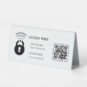 Plaque De Table Mot de passe Wifi invité et réseau Table des affai