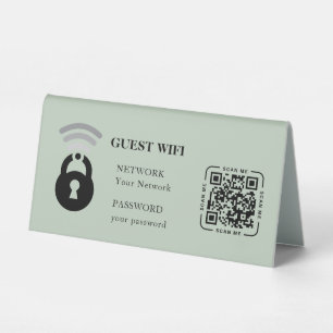 Plaque De Table Mot de passe Wifi invité et table commerciale de r