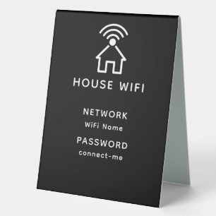Plaque De Table Mot de passe Wifi Maison minimaliste Noire & Blanc