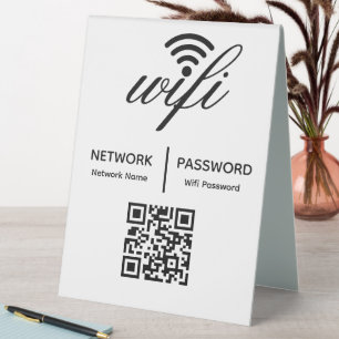 Plaque De Table Mot de passe Wifi personnalisé Code QR personnalis