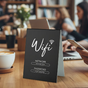 Plaque De Table Mot de passe Wifi Réseau Moderne