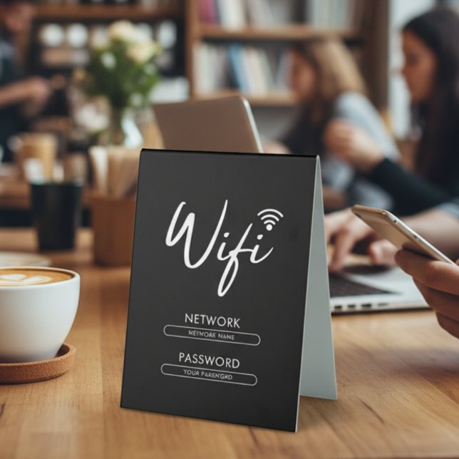 Plaque De Table Mot de passe Wifi Réseau Moderne (Créateur téléchargé)