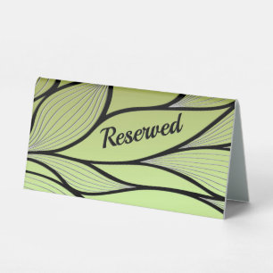 Plaque De Table Motif de congé créatif vert olive réservé
