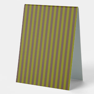 Plaque De Table Motif rayé en chocolat brun et vert olive