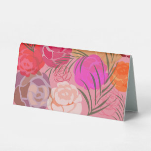 Plaque De Table Motif rose avec fleurs et plante
