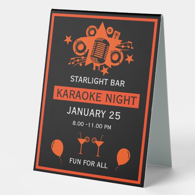 Plaque De Table Mur de promotion Karaoke (Recto)