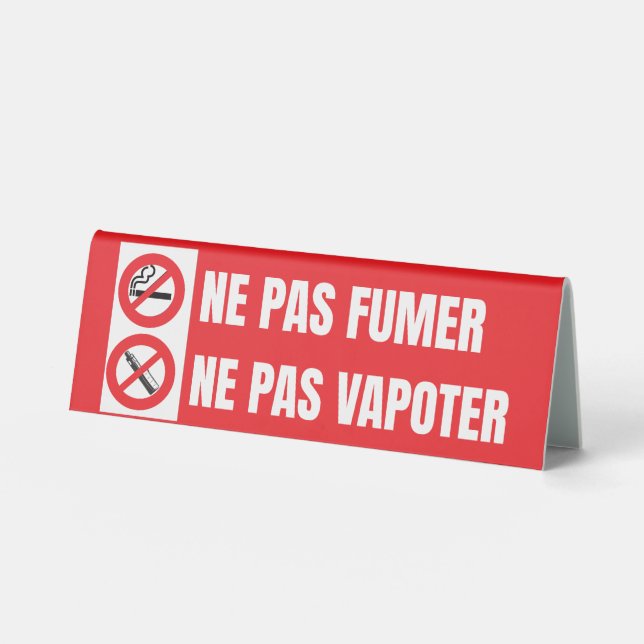 Plaque De Table Ne pas fumer, ne pas vapoter  (Recto)