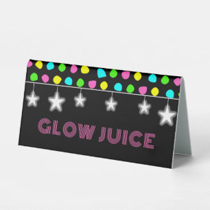 Plaque De Table Neon Retro Stars Glow Party