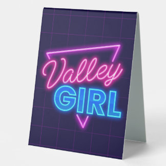 Plaque De Table Neon Valley Girl