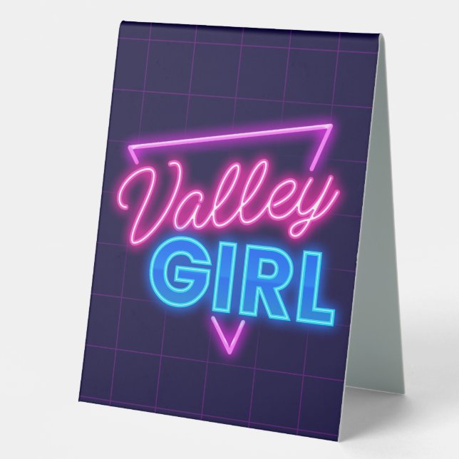 Plaque De Table Neon Valley Girl (Recto)