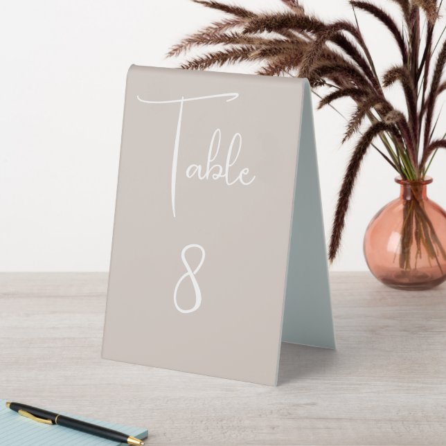 Plaque De Table Neutral Simple Moderne Mariage Party Numéro de scr (En SItu (Tableau))