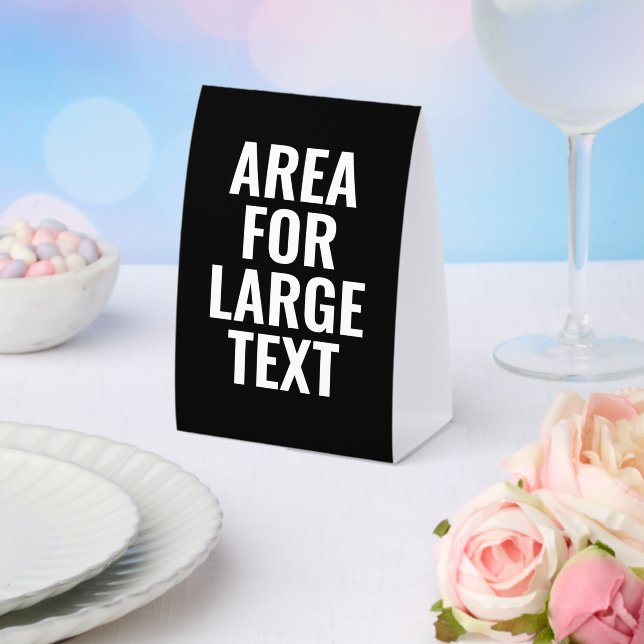 Plaque De Table Noir Blanc de Base avec Grand Nom ou Texte (Insitu (mariage))