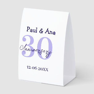 Plaque De Table nom de lettre gras violet 30e anniversaire simple