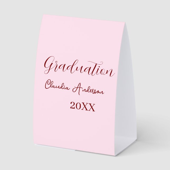 Plaque De Table nom de remise des diplômes promotion 20XX mauve ca (Recto)