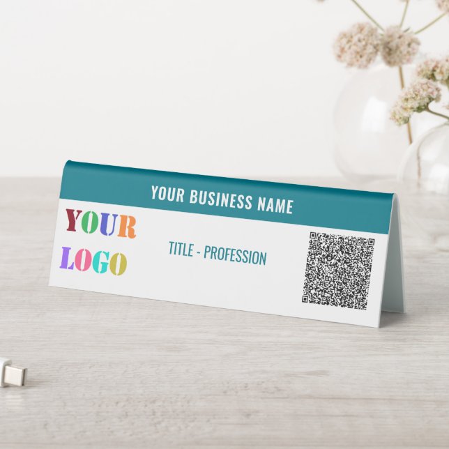 Plaque De Table Nom du logo de l'entreprise QR Code Table Tente Mo (En SItu (Tableau))