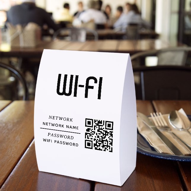 Plaque De Table Nom et mot de passe du réseau WiFi Code QR  (Insitu (restaurant))