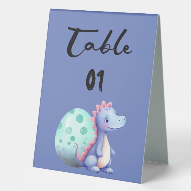 Plaque De Table Noms De Baby shower De Petits Dinosaures (Recto)