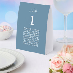 Plaque De Table Noms des invités tente de table en papier bleu pou