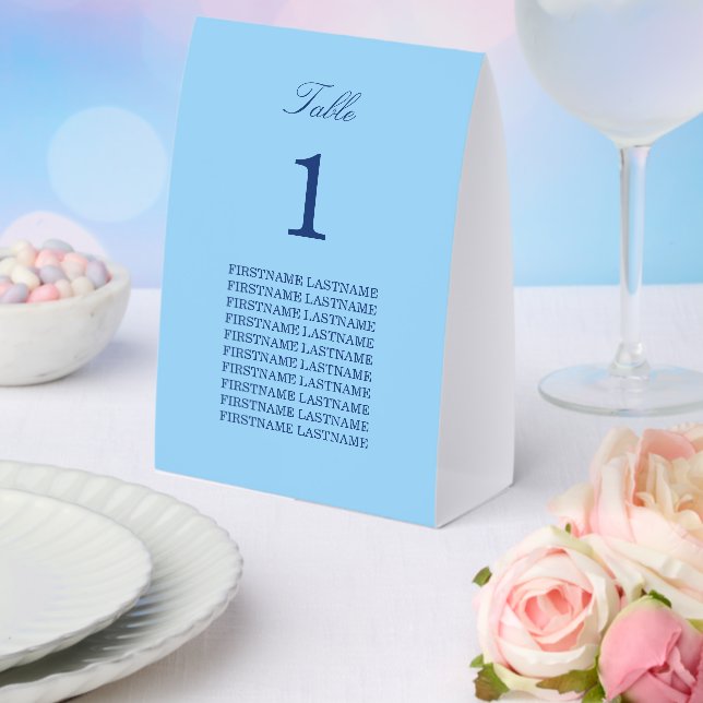 Plaque De Table Noms des invités Tenture de table en papier bleu b (Insitu (mariage))