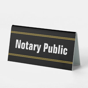 Plaque De Table Notaire Public Black White Gold Titre Modèle texte