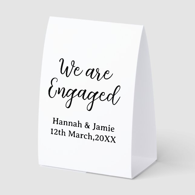 Plaque De Table Nous sommes fiancés nom date calligraphystylish (Recto)