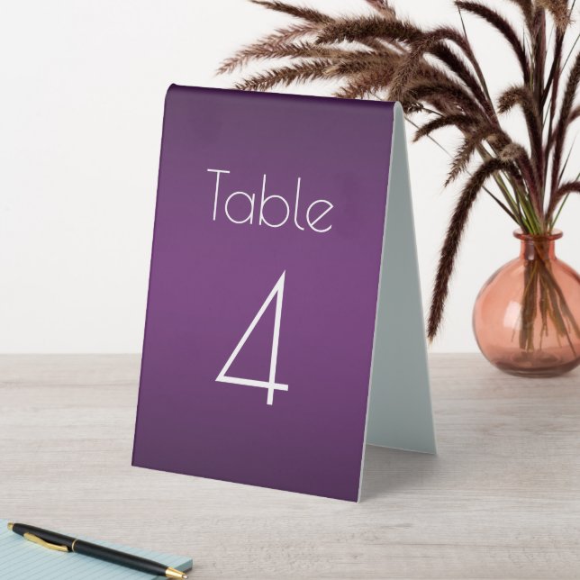 Plaque De Table Numéro de mariage à dégradé violet (En SItu (Tableau))