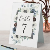 Numéro de Mariage Anemone Navy Blue and Burgundy B